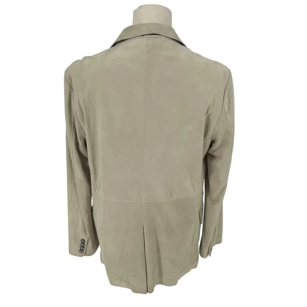 Robert Graham Casual Cream Suede Sport Coat Blazer Jacket Size 40